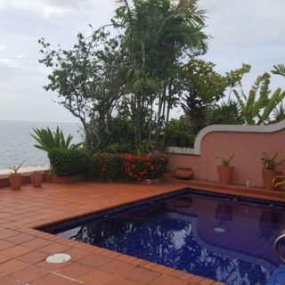 3 bedroom, 2 storey waterfront villa with patio, private pool and spectacular panoramic views out to sea